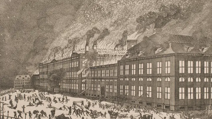 Det første Christiansborg brænder