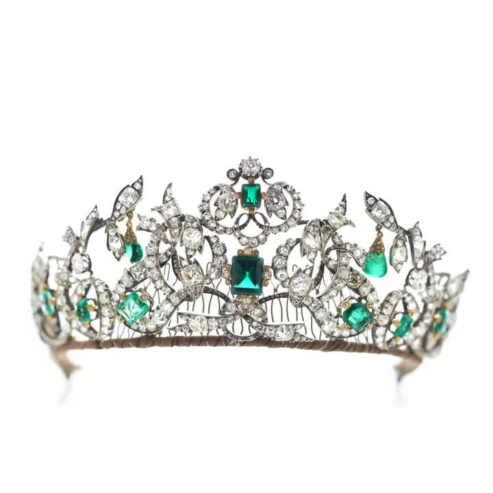 Smaragdsættet – diadem af guld med smaragder og diamanter | Rosenborg Slot